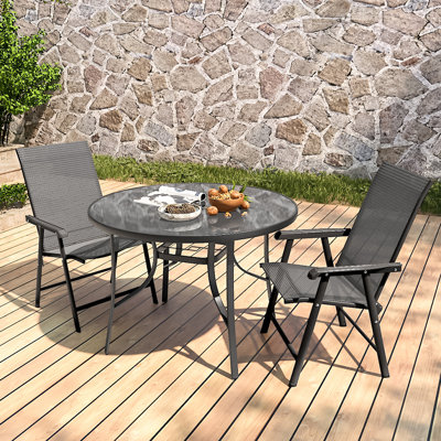 Hohensee 2 - Person Patio Dining Set Umbrella Hole Included Round Table