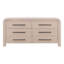 Portland 6-Drawer Rubberwood Dresser, Bleach Natural