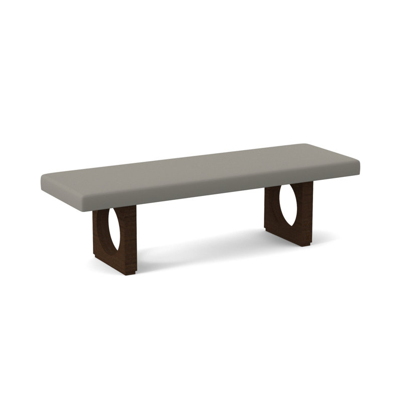 Void Upholstered Bench, American Walnut, Fizz Ivory