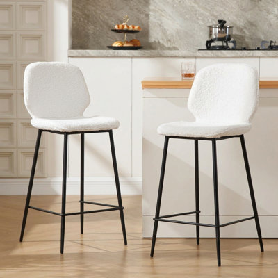 Tabouret de comptoir blanc Meztli