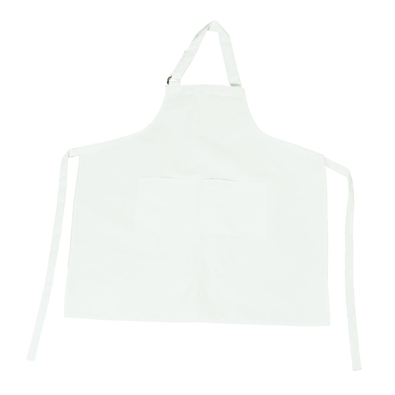 Solid Color Bib Apron, White