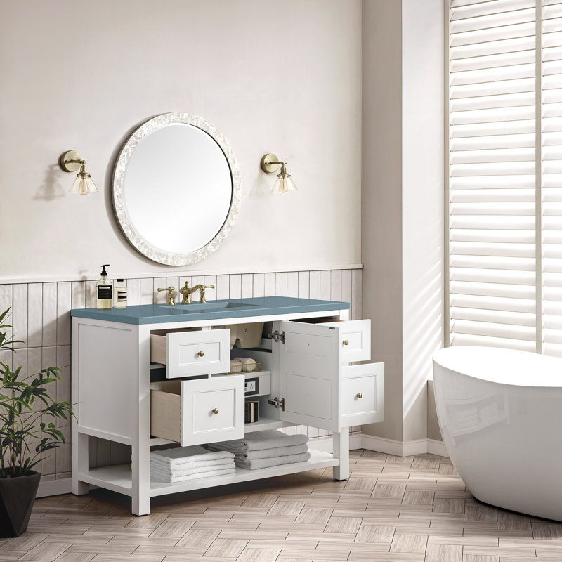 Breckenridge 48'' W Single Vanity, Cala Blue, 8" Widespread, Bright White