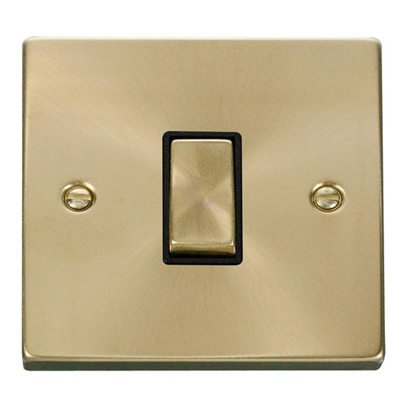 Satin Brass 10A 1 Gang 2 Way Ingot Light Switch
