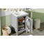 Meuble-lavabo moderne de 20 po avec finition grise, lavabo en céramique, fonction de fermeture en douceur, tablette réglable en U et poignées de rangement en alliage de zinc pour porte, portes pour petite baignoire compacte