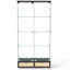 2 - Door 4 Shelf Storage Case, Modern Glass Display, Black And Natural, Quick Assembly, 13 Colour Led Lighting, Space Saving, Dining Room Display Cabinet, Design, For Wine In Living