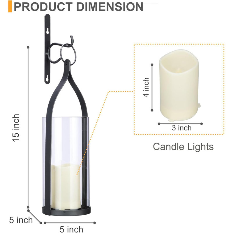 Metal Wall Lamp, Candle Lantern