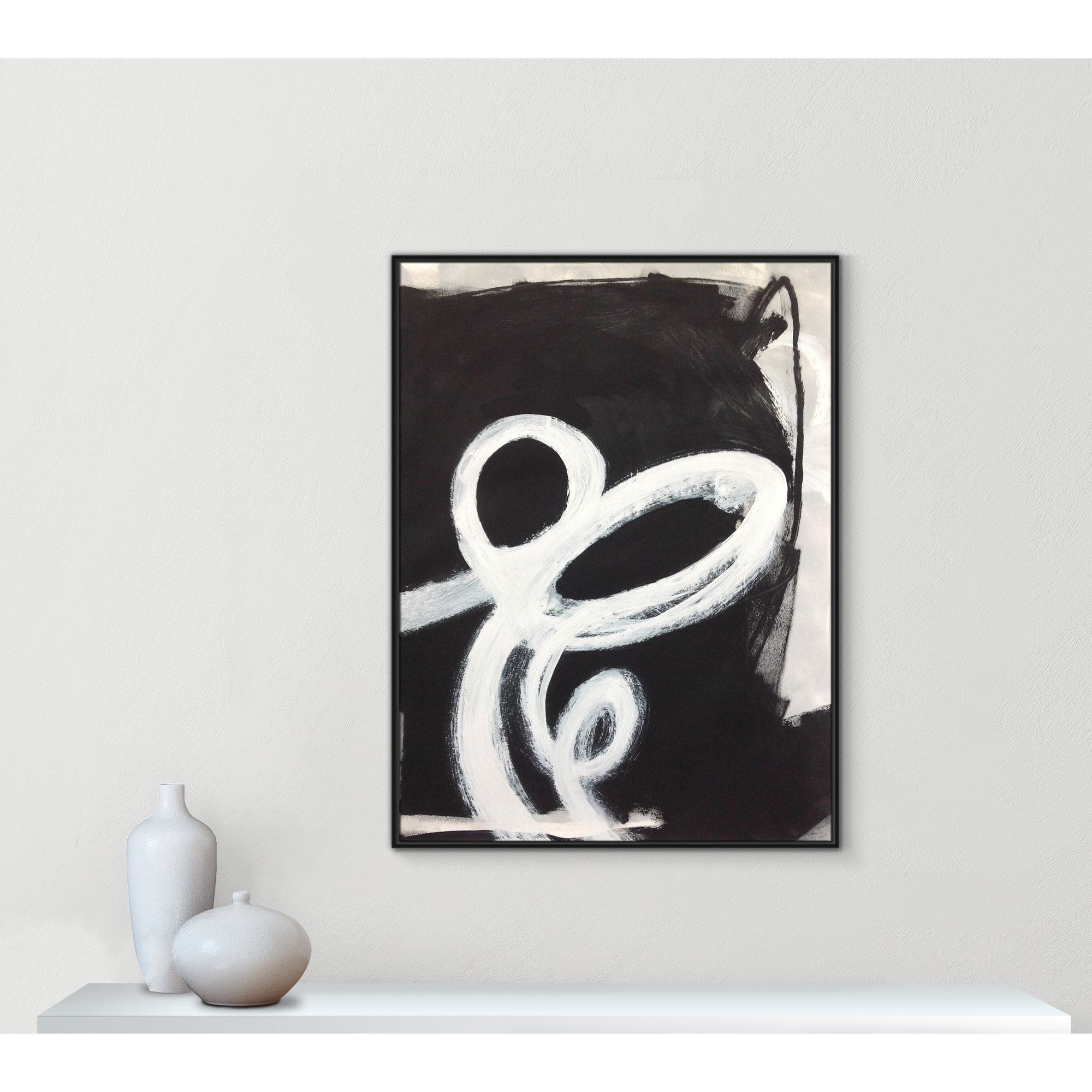 Ansonia Swirly Swirls II Print by , No Mat, Black Floater Framed, 49.5" H x 37.5" W x 2" D