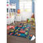 Tapis rectangulaire en velours tissé à la machine bleu / rouge / vert Krini-74085599