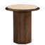 Table d'appoint en noyer et plateau, style contemporain, placage de chêne, 56 x 56 x 61 cm, charge maximale 18 kg. Finition plaquée, largeur 56 cm, profondeur 61 cm, hauteur 61 cm.