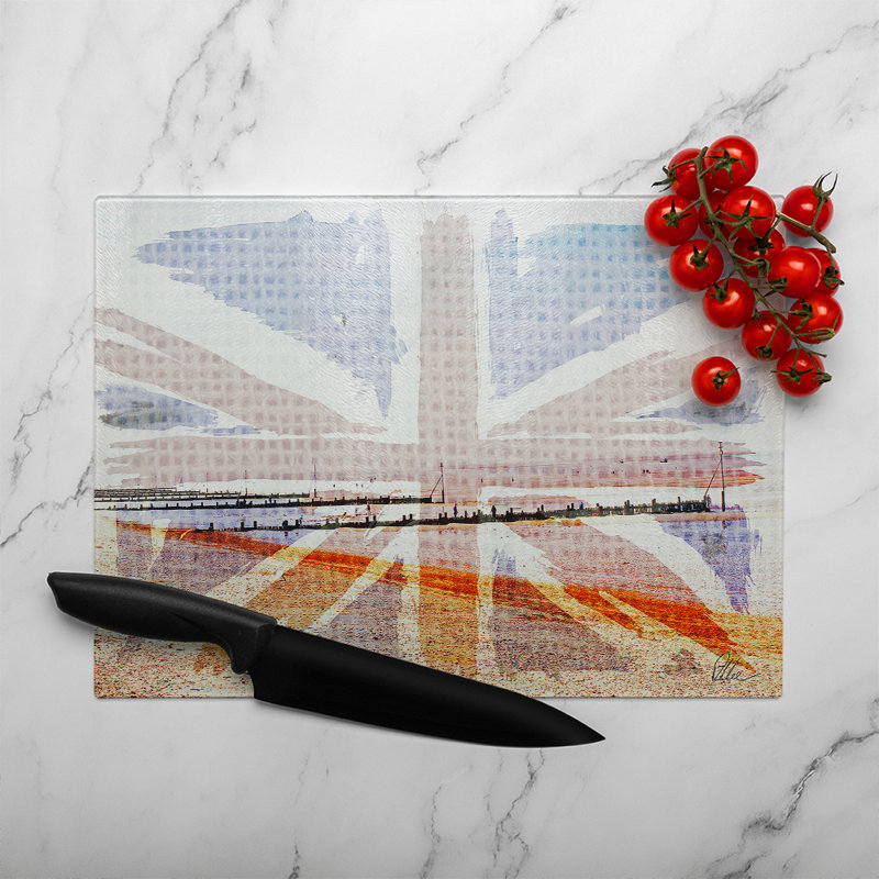 Union Jack Beach Glass Chopping Board