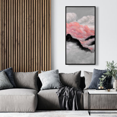 Gray And Pink Clouds Print On Canvas