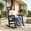 Chaise Adirondack berçante en PEHD pour l'extérieur-1400496669