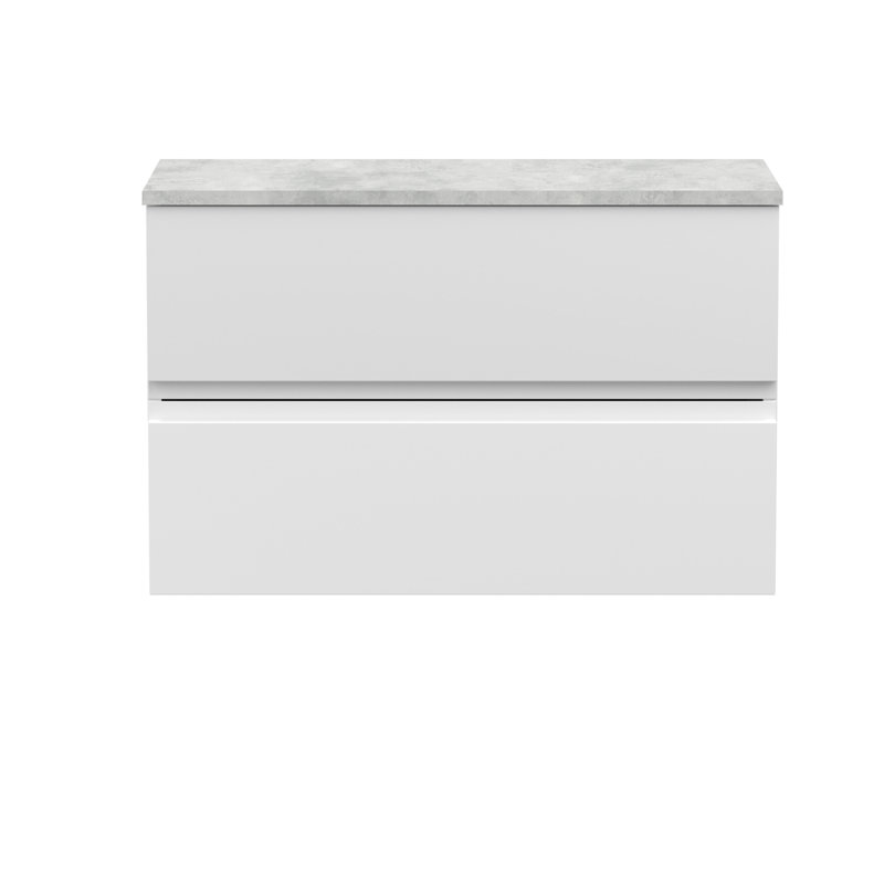 Urban 80Cm Wall Mounted Single Bathroom Vanity Base Only, Satin White