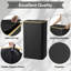 Panier à linge avec couvercle, grand panier à linge pliable de 110 L avec poignées en bambou pour la chambre à coucher, la salle de bain, le dortoir et la salle de lavage-463524905
