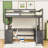 Karthika Wood Loft Bed With U-Shaped Desk, Drawers,Ladder And Storage Shelves-48948151-57975003