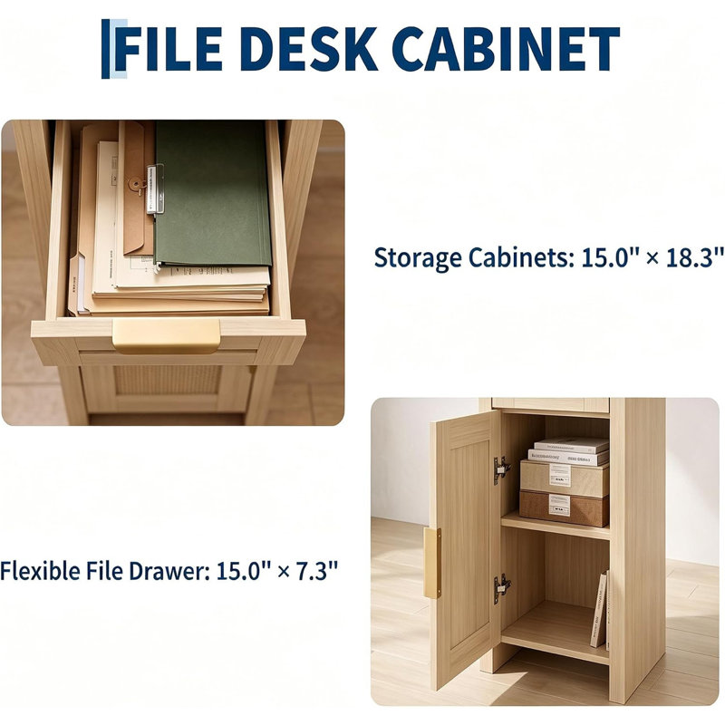 Bureau d'angle en L avec bibliothèque et station de charge, bureau à domicile en bois de 67 po avec armoire et rangement ouvert