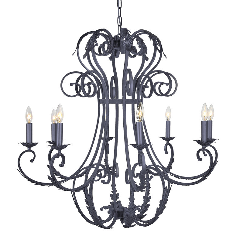 Florance 8 - Light Candle Style Empire Chandelier, Oyster White, 120V