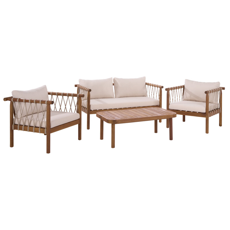 Sabrina 4 Piece Teak Conversation Set
