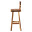 Tabouret de bar Bali & Pari Luli Suar - Tabouret en bois massif fabriqué à la main avec dossier-563139039