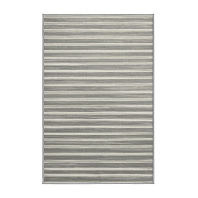  Tapis rayé gris et blanc lavable