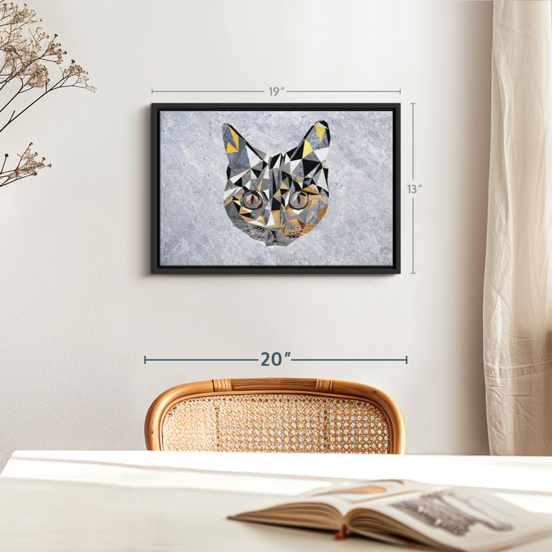 Animal «Chat géométrique», H 13 po x l 19 po