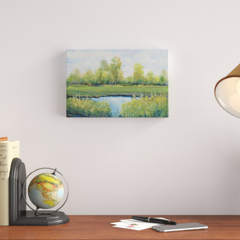 «Tranquil Park II», peinture sur toile, H 8 po x l 12 po