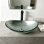 Lavabo de salle de bain ovale en verre trempé avec drain escamotable L 21 po x l 13 po