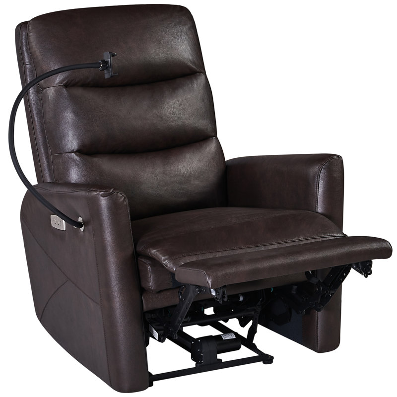 Fauteuil inclinable électrique 30,7 po en similicuir, Similicuir brun rougeâtre