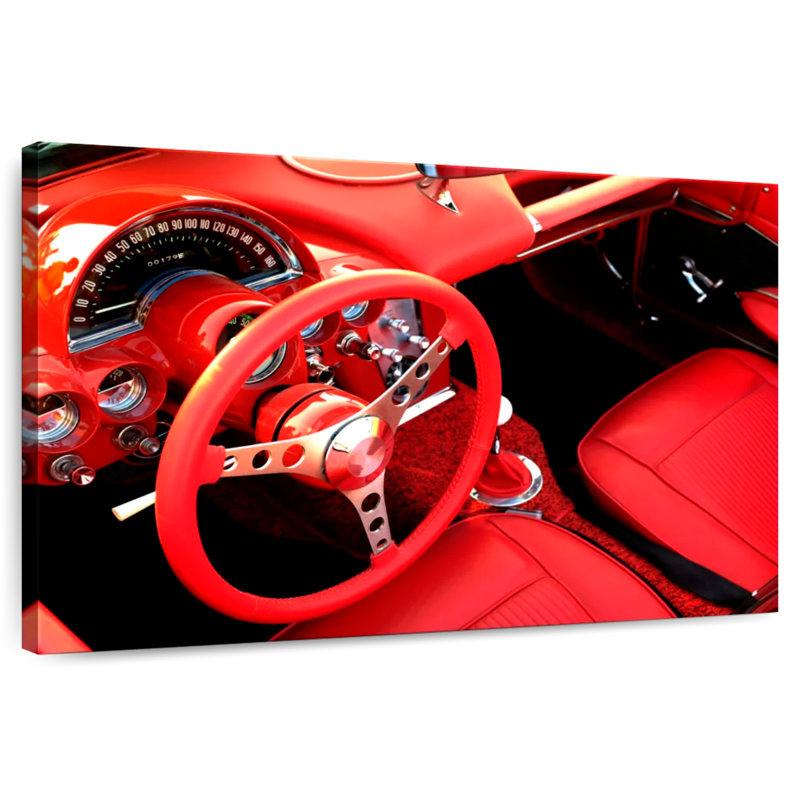 Mehar Sports Car Red Interior, 32" H x 48" W