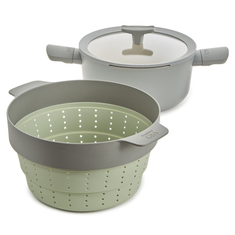Ensemble de vapeur en céramique recyclée 3 pièces BergHOFF Balance, aluminium recyclé, Gris