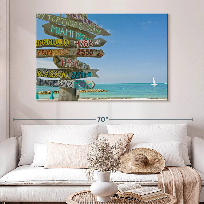 Hannes Key West Mileage Signs, 34" H x 51" W