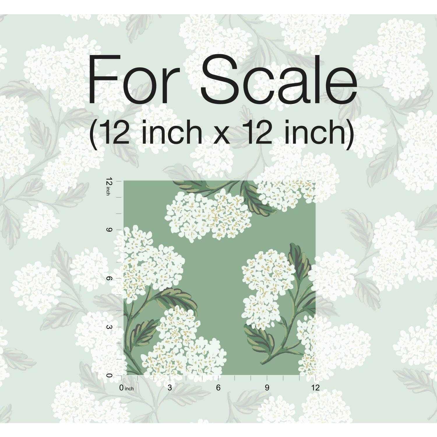 Hydrangea Wallpaper Double Roll, Green/White