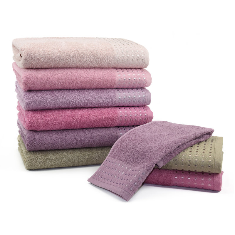 Ensemble de serviettes de bain 2 pièces en coton Fukuko Fukuko, Rose