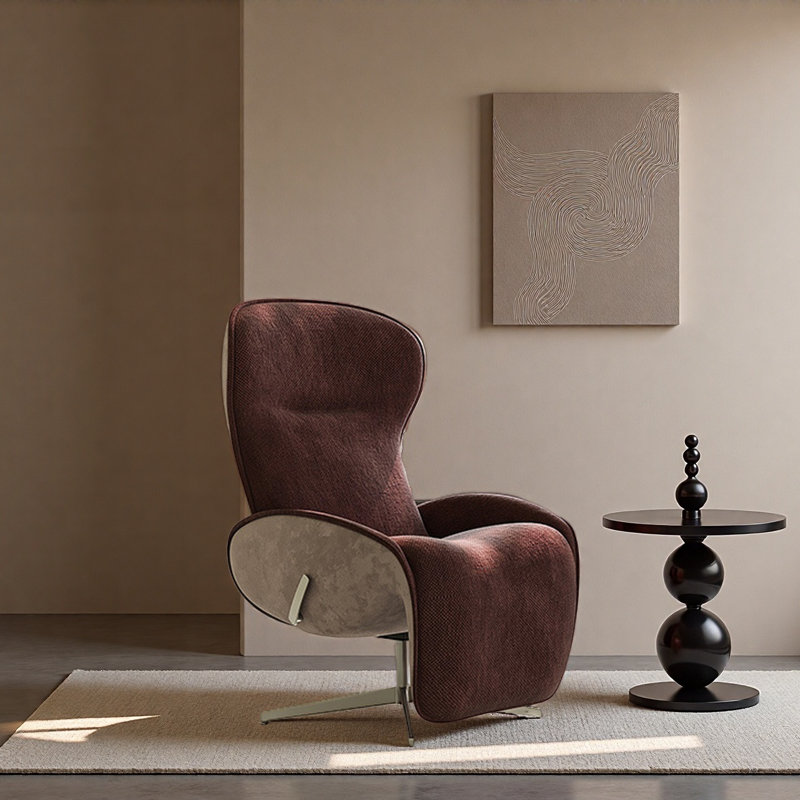 Fauteuil de loisir rotatif léger de luxe., Brun