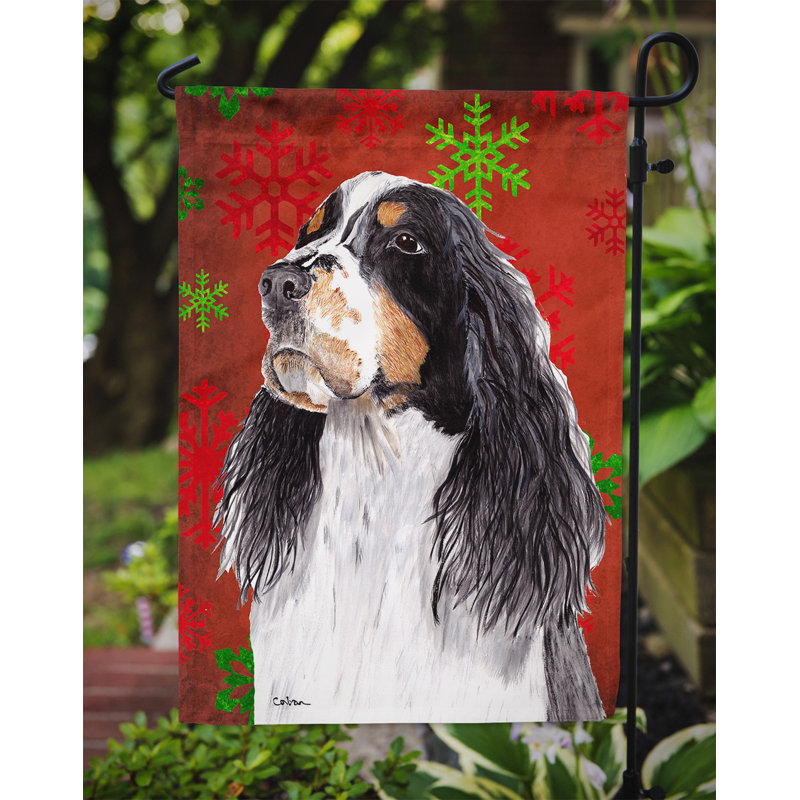 Drapeau rouge et vert Vart, Épagneul Springer (noir et blanc)