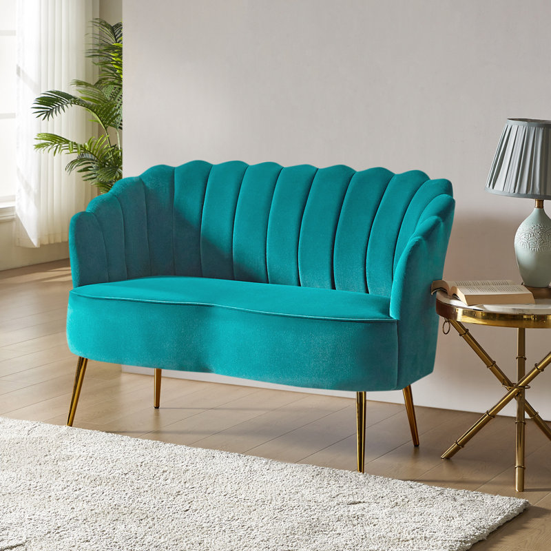 Hendrix 50.2'' Velvet Loveseat, Blue Velvet
