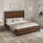 Solid Wood High Headboard Sleigh Bed with 64" Storage Space-1839218946-1839219068