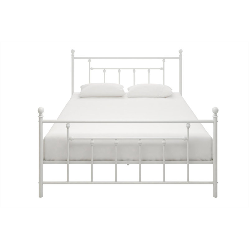 Eastford Metal Bed Frame with Vintage Headboard, Kingsize (5'), White