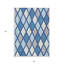 Tapis intérieur / extérieur lavable 3 pi x 5 pi bleu ciel, bleu ciel et ivoire