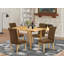L'ensemble de table de salle à manger 5 pièces pour 4 personnes comprend une table de cuisine rectangulaire avec Dropleaf et 4 chaises rembourrées en tissu de lin brun, chêne-850696494-850696481-850696480