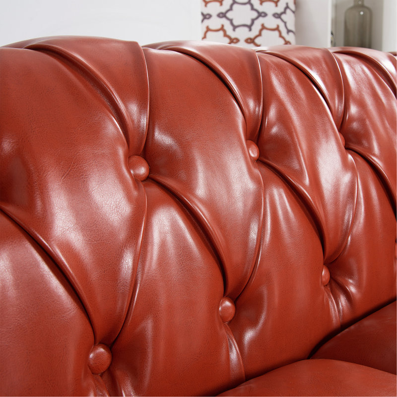 Canapé Chesterfield à accoudoirs roulés 3 places 84,65 po