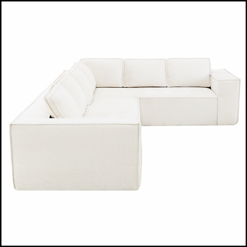 Canapé modulaire minimaliste avec chenille infroissable, aucun assemblage requis pour les salons modernes