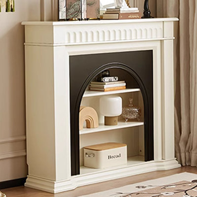 Foyer autoportant en bois massif beige
