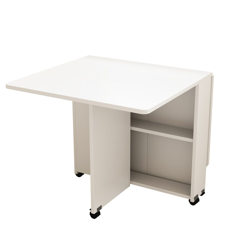 Table à abattants pliante avec rangement à 6 et 2 couches de 47,2 po x 23,6 po x 30,3 po White Space - pour diverses applications