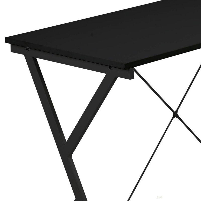 Photiades Glass L-Shape Corner Computer Desk, Black Duplicate, 28.5" H x 62.5" W x 47.5" D
