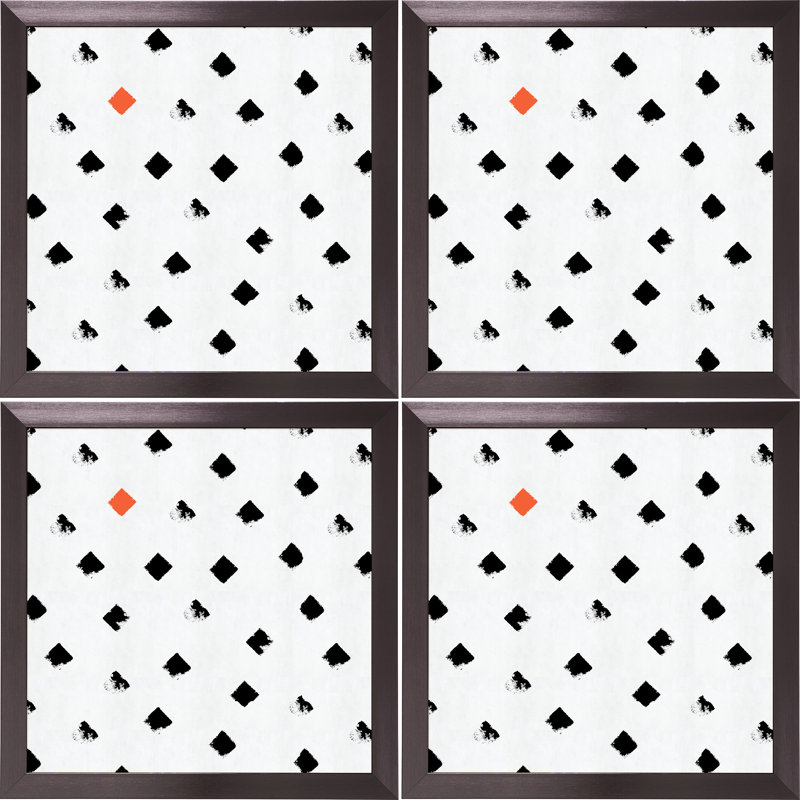 Ensemble de cadres muraux 4 pièces Spearman, Gris anthracite, 24 po x 24 po