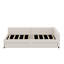 Lit plateforme tapissier avec port USB et 2 tiroirs-348150756