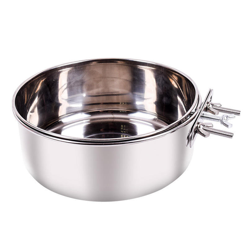 Ensemble de bols pour chien suspendus en acier inoxydable à double cuve en acier inoxydable résistant aux dégâts