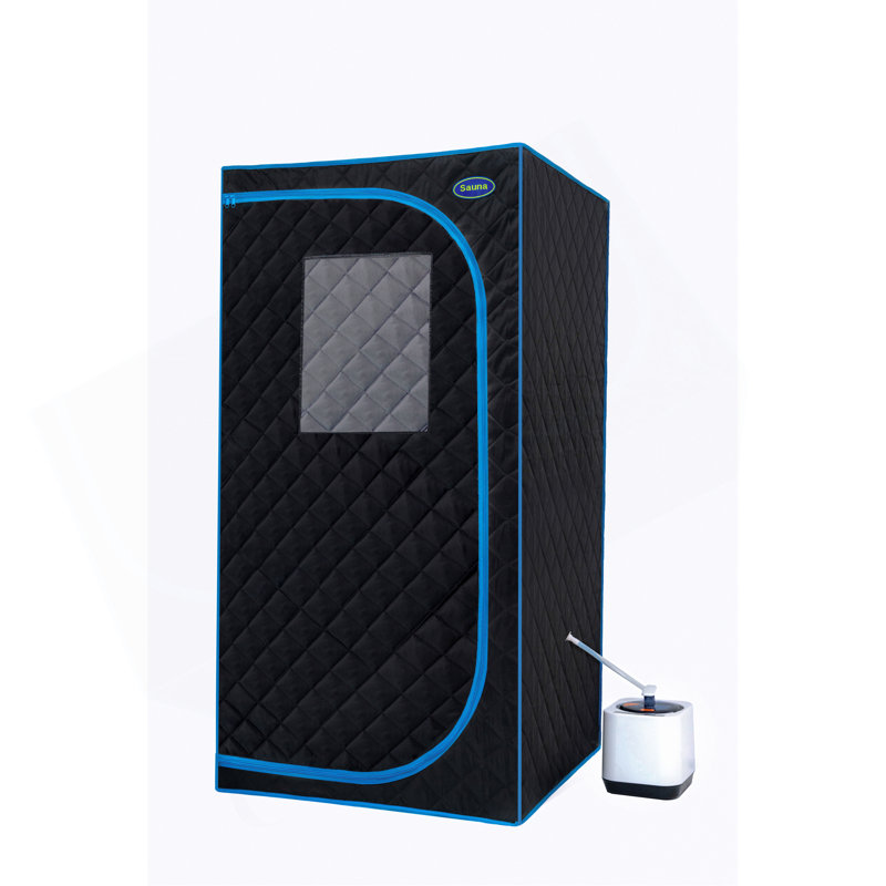 Portable Black Full Size Steam Sauna Tent–Personal Home Spa, With Steam Generator, Remote Control, Foldable Chair, PVC Pipes. Easy To Install,Fast Heating, With FCC & UL Certification.