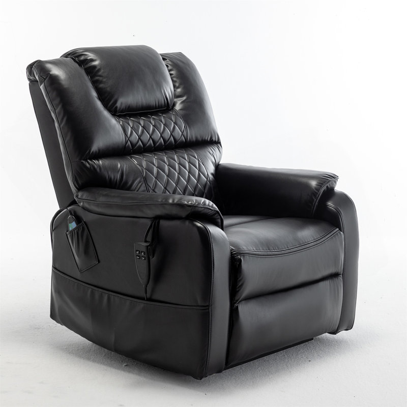 Fauteuil inclinable électrique pour personnes âgées avec une position allongée à 180 degrés et une position infinie, Noir